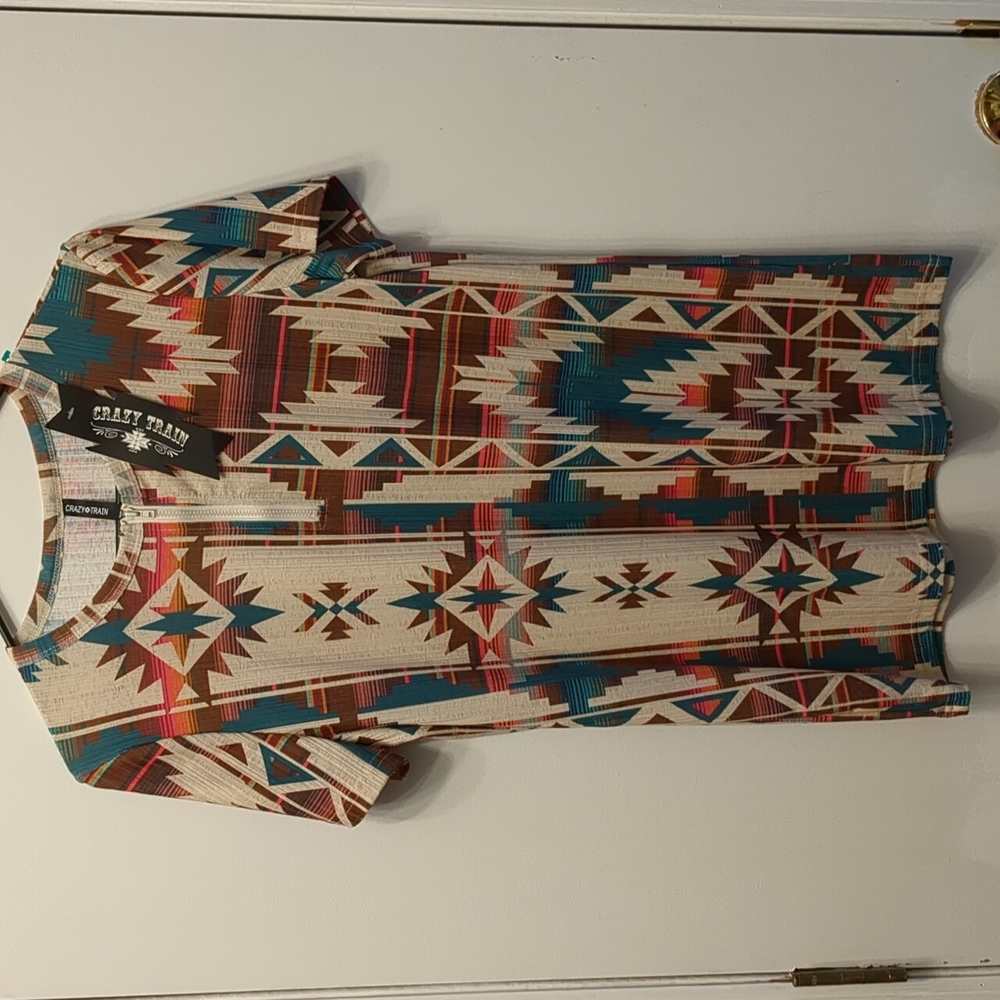 Multi colored Crazy Train shirt. New with tags. Size small